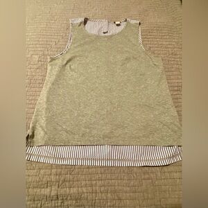 J. Crew Gray Tank Top with Striped Back